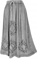 Embroidered boho hippie skirt, Indian maxi skirt - gray/design 9