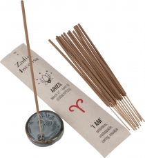 Horoscope incense sticks with matching incense holder - Aries/Euc..