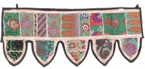 Orientalischer Wandbehang, indischer Toran, Wimpel Wandteppich, W..