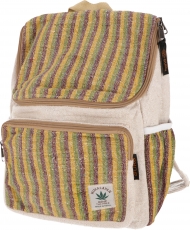 Ethno hemp backpack - mustard stripes