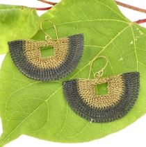 Boho crocheted wire earrings - Model 12
