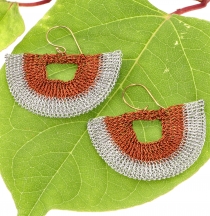 Boho crochet wire earrings - model 10