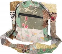 Boho shoulder bag, large patchwork bag, shopper - green