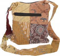 Boho shoulder bag, patchwork bag - mustard
