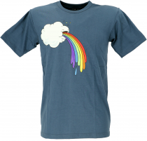 Fun Retro Art T-Shirt `Wolke` - taubenblau