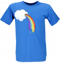 Fun retro art t-shirt `cloud` - blue