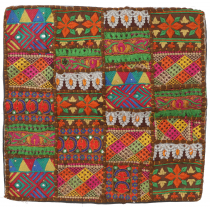 Patchwork cushion cover, decorative cushion cover from Rajasthan,..