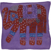 Indian cushion cover, embroidered elephant ethnostyle cushion - p..