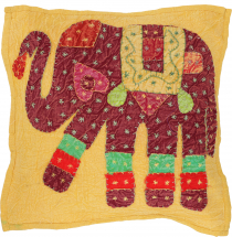 Indian cushion cover, embroidered elephant ethnostyle cushion - s..