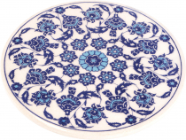 Oriental ceramic coaster, round coaster with mandala motif - patt..