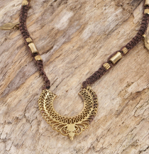 Boho macramé necklace, fairy jewelry - Rajasthan/brown