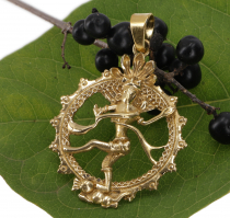Amulett ` tanzender Shiva im Feuerkranz` - gold