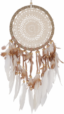 dreamcatcher with crocheted lace - cream 22 cm