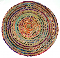 Round upcycled patchwork rug, patchwork rug - model 2