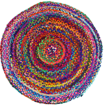 Runder upcycling Flickenteppich, Patchworkteppich - Modell 1