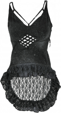 Goa Psytrance Top, YogaTop with Lace, Backless Boho Top - Black