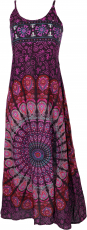 Summer dress, boho maxi dress with slit - purple/mandala