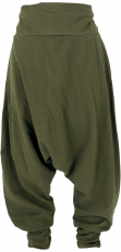 Afghani pants, harem pants, goa pants, aladdin pants - olive gree..