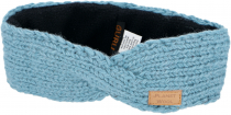 Crossed wool knit headband, knitted ear warmer - topaz