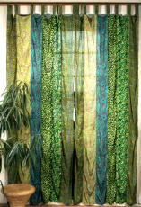 Boho Patchwork Vorh�nge, 1 Paar Bohemia Gardine aus Sareestoff, U..