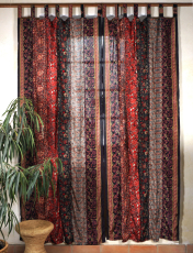 Boho Patchwork Vorh�nge, 1 Paar Bohemia Gardine aus Sareestoff, U..