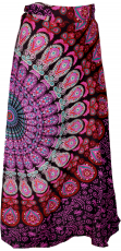 Long boho wrap skirt, ethno flamenco skirt with mandala motif - p..