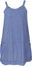 Boho mini dress, summer tunic, little danglers - blue