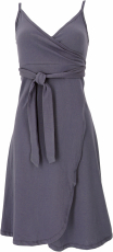 Organic cotton mini dress, wrap dress, summer dress - light purpl..