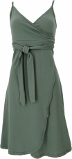 Organic cotton mini dress, wrap dress, summer dress - green