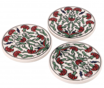 Oriental ceramic coaster, round coaster for glasses and cups with..