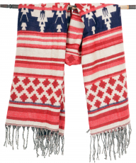 Soft pashmina scarf/stole, shoulder scarf - Inca pattern red