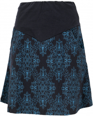 Organic cotton mini skirt, boho plate skirt organic - blue