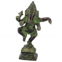 Brass figure Ganesha statue, dancing Ganesha 11 cm - motif 17