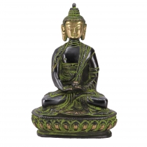 Buddha Statue aus Messing Dhyana Mudra 14 cm - Modell 8