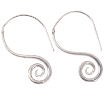 Silberne Tribalohrringe, Spirale Ethnoohrringe aus Messing - silb..