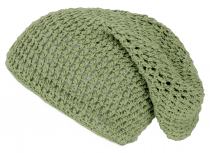 Beanie, cotton crochet hat - green