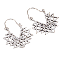 Tribal earrings made of brass, ethnic earrings Shri Yantra, Goa j..