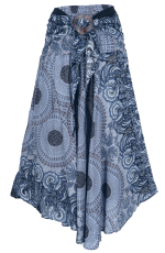 Boho Sommerrock, Maxirock Hippie chic - schwarz/blaugrau