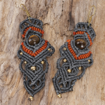 Macramé earrings, festival jewelry - Model 4