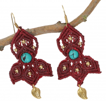 Macramé earrings, festival jewelry - Model 12