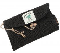 Hemp tobacco pouch, tobacco bag, twist bag - black