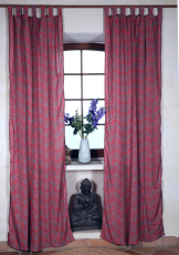 Seidige Boho Vorh�nge, 1 Paar Bohemia Gardine aus Sareestoff, Uni..