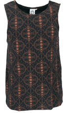 Tank top with psychedelic print, Goa shirt - black/rust