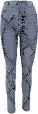 Psytrance yoga pants, printed goa leggings - gray