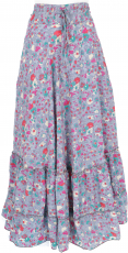 Boho maxi skirt, light long summer skirt - dove blue/pink