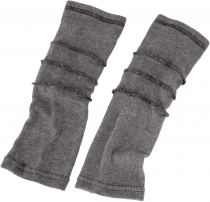 Legwarmers, fine knit cuffs with overlock - gray