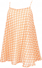 Boho strap top, airy cotton top - orange