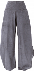 Wide corduroy harem pants, fine corduroy boho pants - dove gray