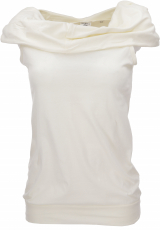 Organic cotton hooded tank top, goa festival top - wool white