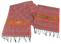 Weicher Schal mit Ethno Muster - rost